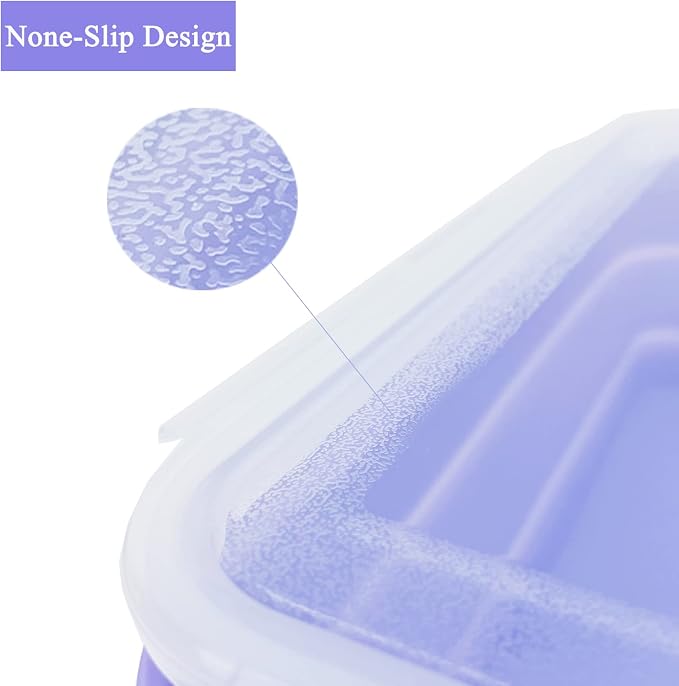 Purple Collapsible Sandwich Container, Silicone Lunch Container Bento Box - Image 8