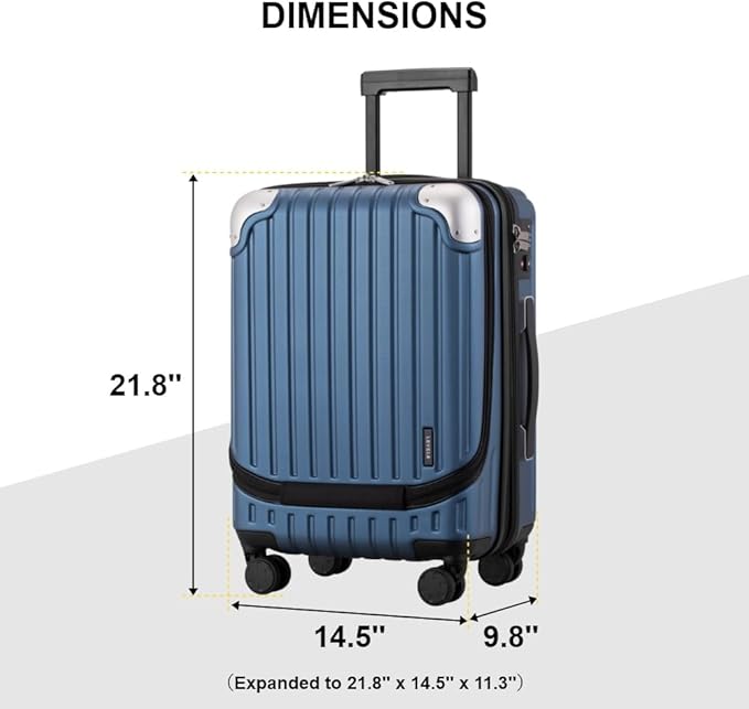 LEVEL8 Grace Carry on Luggage Airline Approved, 20 Inch Expandable Hard Sided - Image 9
