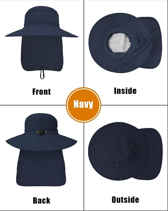 Outdoor Sun Hats with Stowable Neck Flap - Image 2