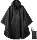 Rain Poncho Jacket Coat Hooded Zipper Style by salamra