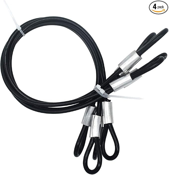 4 pcs 20 inch 5mm Thickness Galvanized Steel Wire Rope Lanyard Cable Tether by Bytiyar