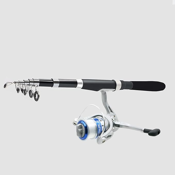 Fishing Pole Combo Set, 2.1m/6.89ft 2PCS Collapsible Rods 2PCS Spinning Reels - Image 4
