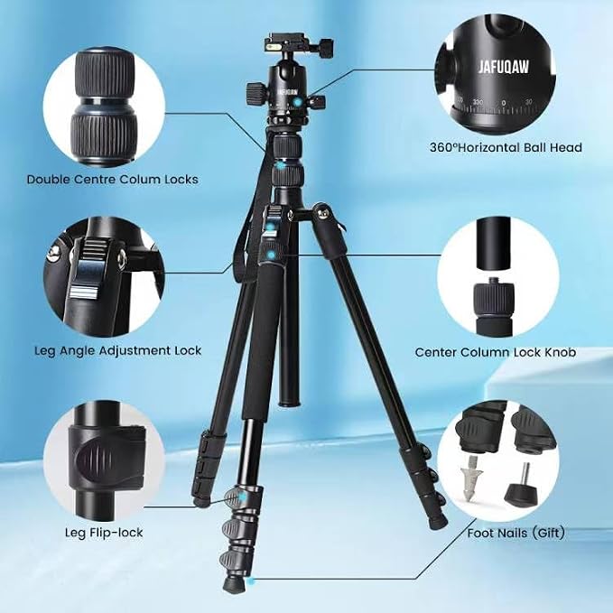 71" Camera Lightweight Foldable Aluminum Tripod & Monopod - Image 3