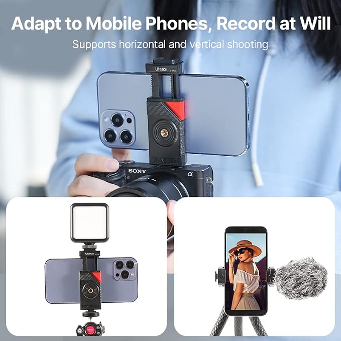 ULANZI FT-01 Phone Tripod with Holder, Mini Camera Flexible Tripod Stand with - Image 5