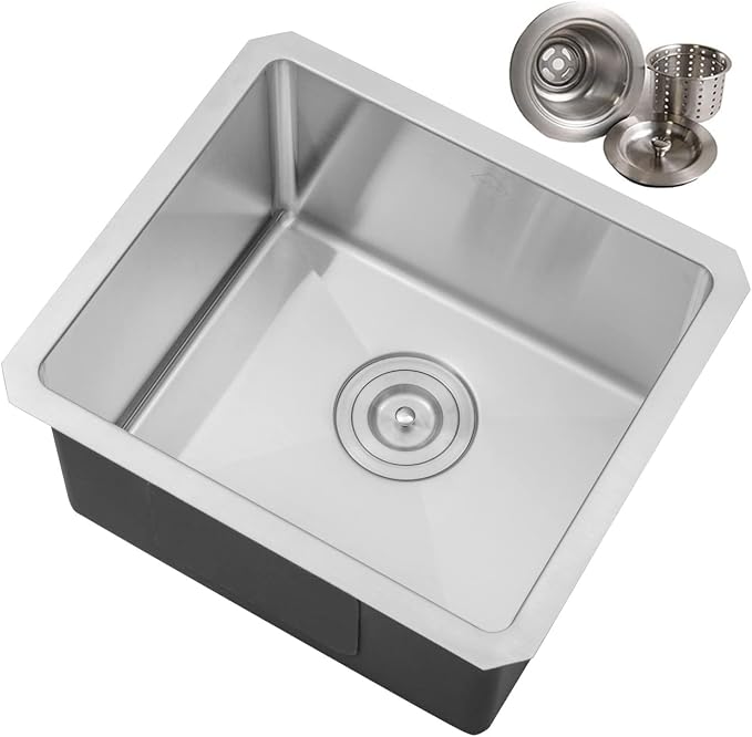 17 in. x 15 in. x 9 in. 16-Gauge Stainless Steel Undermount Single Bowl Bar by COZYBLOCK