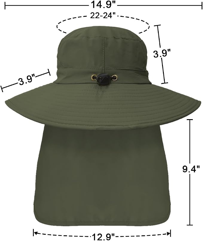 Outdoor Sun Hats with Stowable Neck Flap - Image 5
