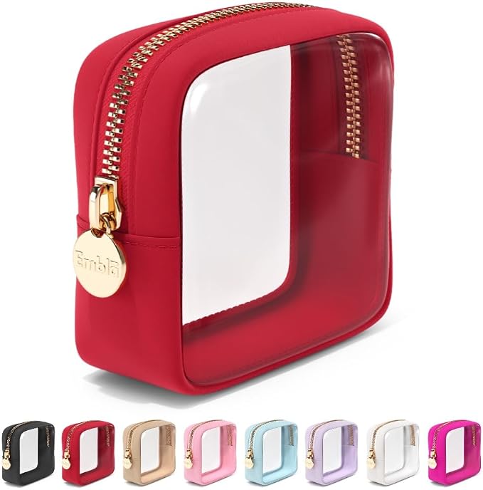 Clear Makeup Bag Zipper Pouch, Transparent Cosmetic Case Organizer, TSA by Embla
