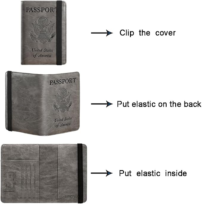 Passport Holder Cover Wallet Travel Essentials RFID Blocking Leather Card Case - Image 5