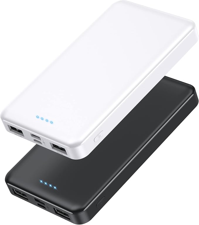 Portable Charger Power Bank 10000mAh, Ultra Slim Compact External Battery Pack by AONIMI