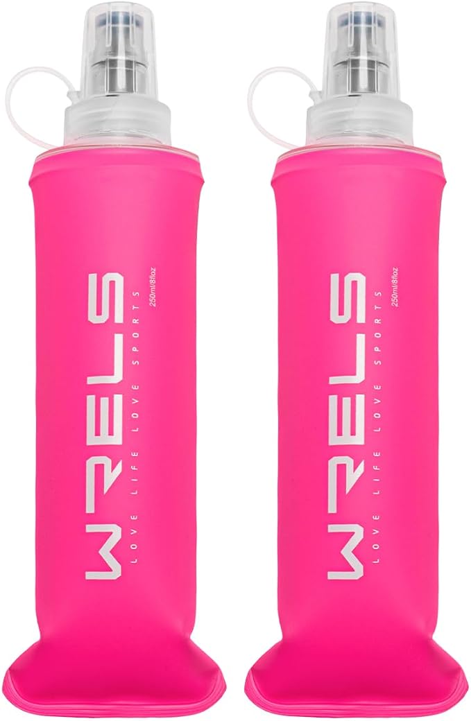 Folding Soft Flask Portable Collapsible Running Lightweight Water Bottle by WRELS