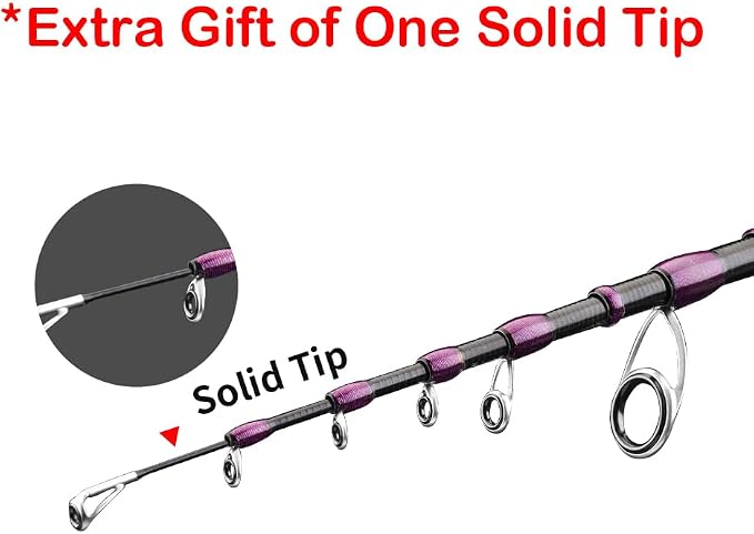 PURELURE Telescopic Fishing Rod Spinning & Casting, Fuji Alconite Ring - Image 3