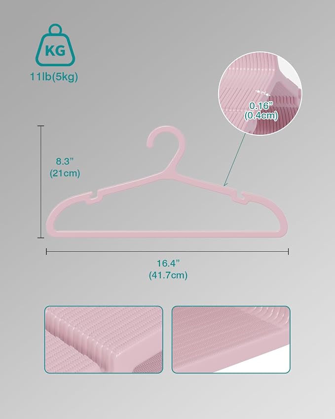 30 Pack Clothes Hangers, Non Slip Plastic Coat Hangers, Space Saving, Heavy Duty - Image 4