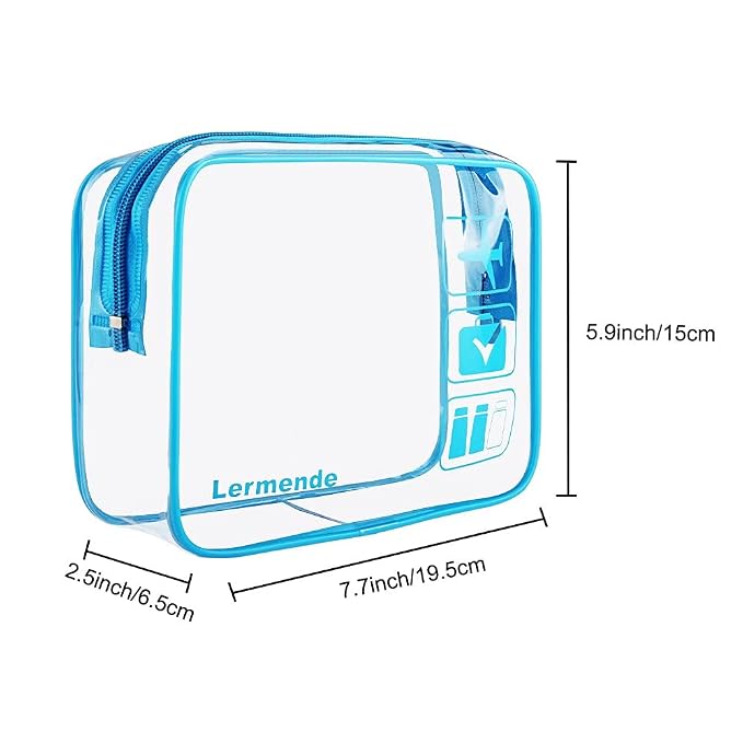 Lermende 2pcs Clear Toiletry Bag TSA Approved Travel Bag, Carry On - Image 2