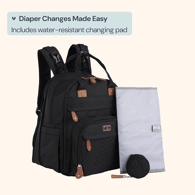 BabbleRoo Extra Large Diaper Bag Backpack, Expandable Baby Bag - Image 7