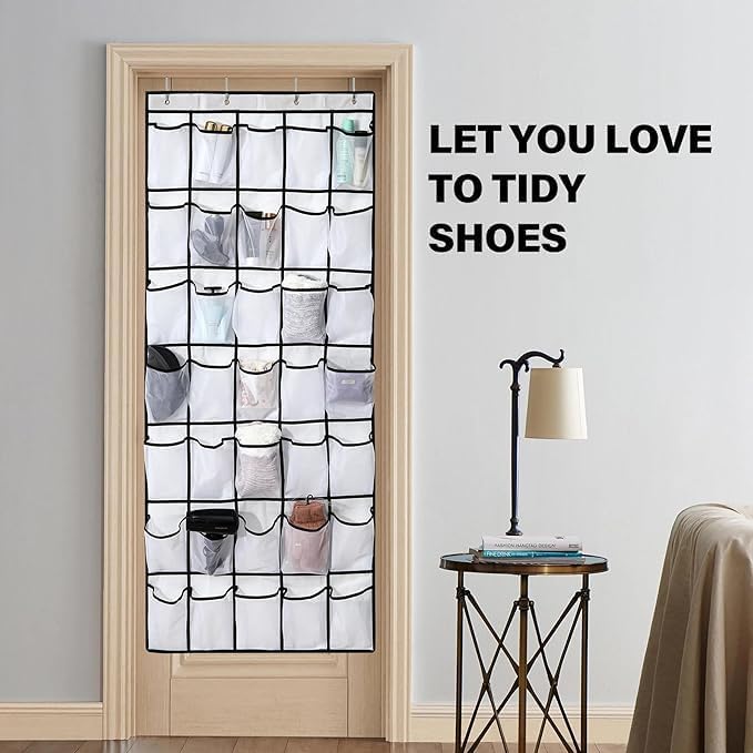 28 Mesh Pockets Hanging Shoe Organizer, Over the Door Shoe Organizer，Closet - Image 6