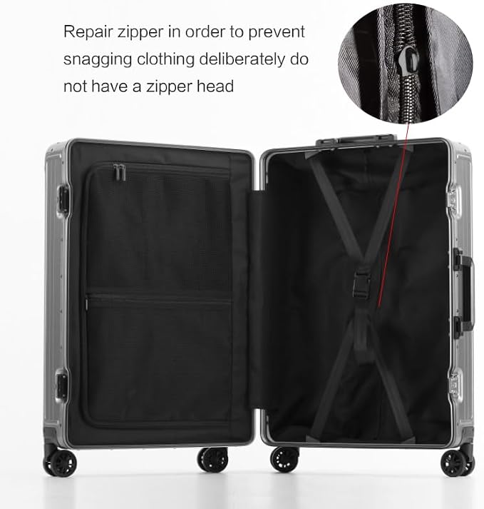 Metal all aluminum carry-on suitcase 20 "hard face, TSA lock and rotating wheel - Image 3