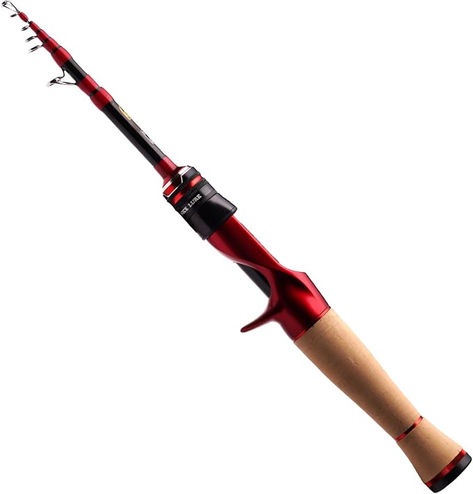 PURELURE Fishing Rod Telescopic, Carbon Fiber Spinning Casting Travel Rod by PURELUREOutdoor