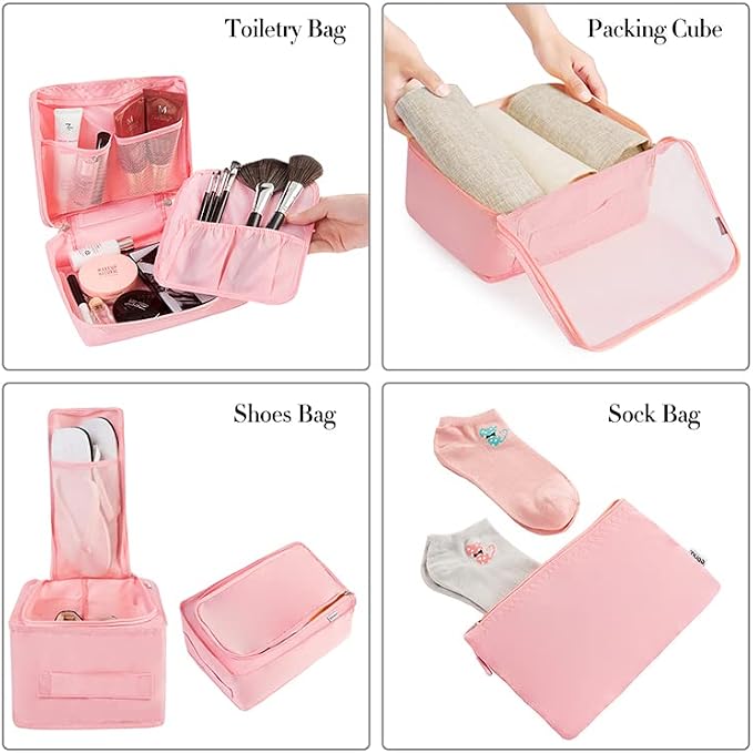 BAGAIL 8 Set Packing Cubes Luggage Packing Organizers - Image 3