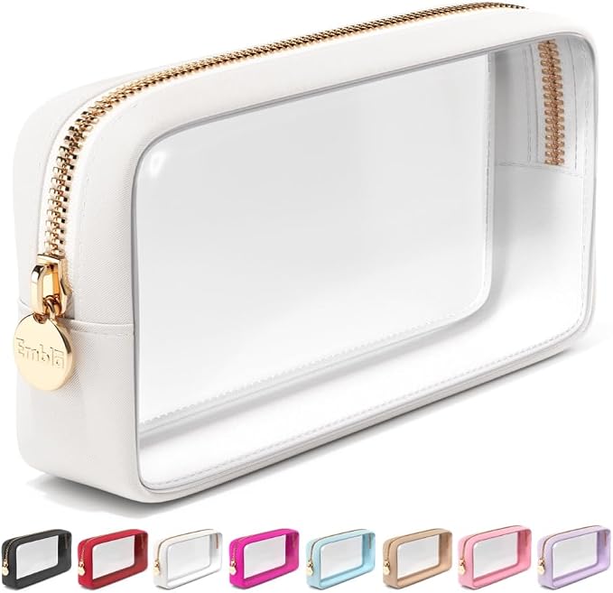 Clear Makeup Bag Zipper Pouch, Transparent Cosmetic Case Organizer, TSA by Embla