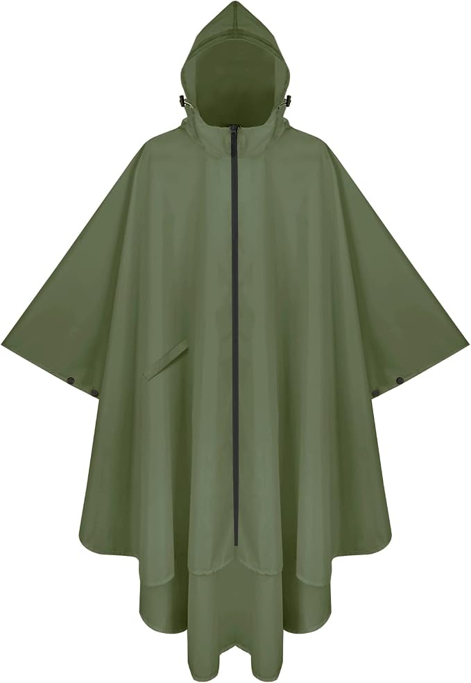 PTEROMY Hooded Rain Poncho for Adult by PTEROMY