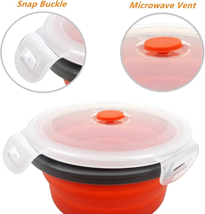 CARTINTS 800ml Silicone Collapsible Food Storage Containers-Prep/Storage Bowls - Image 6