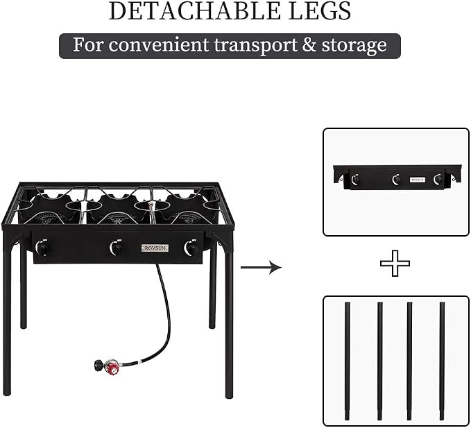 ROVSUN 2/3 Burner Outdoor Propane Gas Stove High Pressure Stand Cooker - Image 4