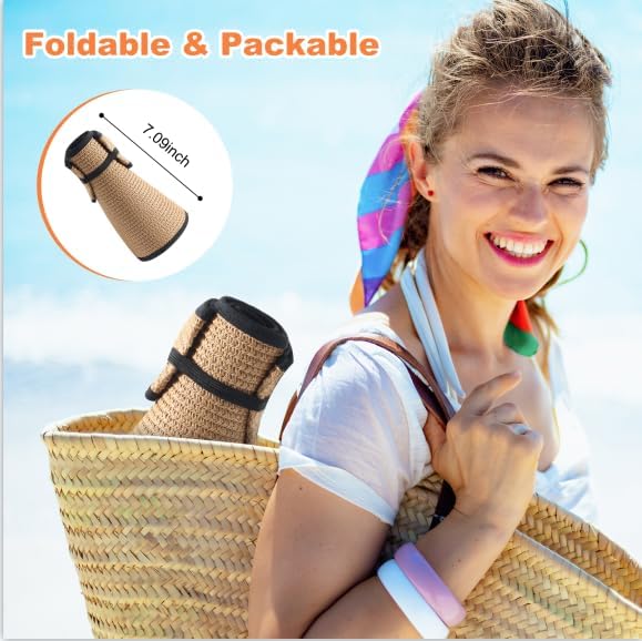 Womens Sun Visor Hat Straw Sun Visors - Image 4