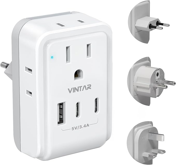 VINTAR European Travel Plug Adapter Kit, Adapter by VINTAR