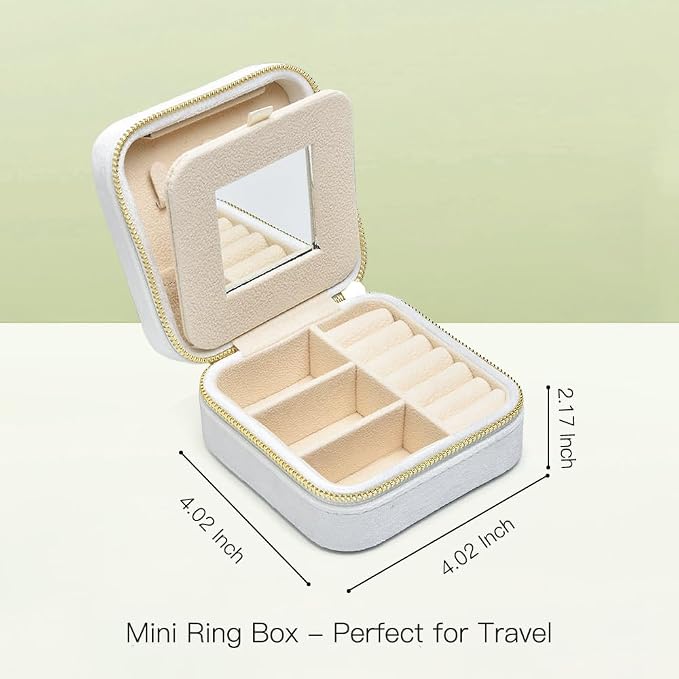 TAIMY Travel Jewelry Case, Small Plush Velvet Travel Jewelry organizer - Image 3