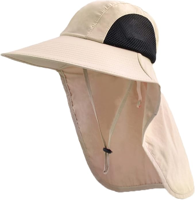 Sun Hat for Men Women with Neck Flap, UPF 50+ UV Protective Hiking Fishing Hats by ZOORON