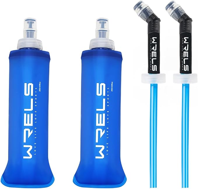 Folding Soft Flask Portable Collapsible Running Lightweight Water Bottle by WRELS