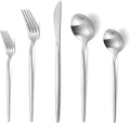 Matte Silverware Set, VANVRO 20-Piece Stainless Steel Flatware Set, Satin by VANVRO
