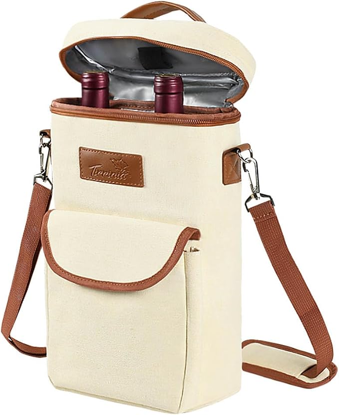 Tirrinia 2 Bottle Wine Gift Tote Carrier by Tirrinia