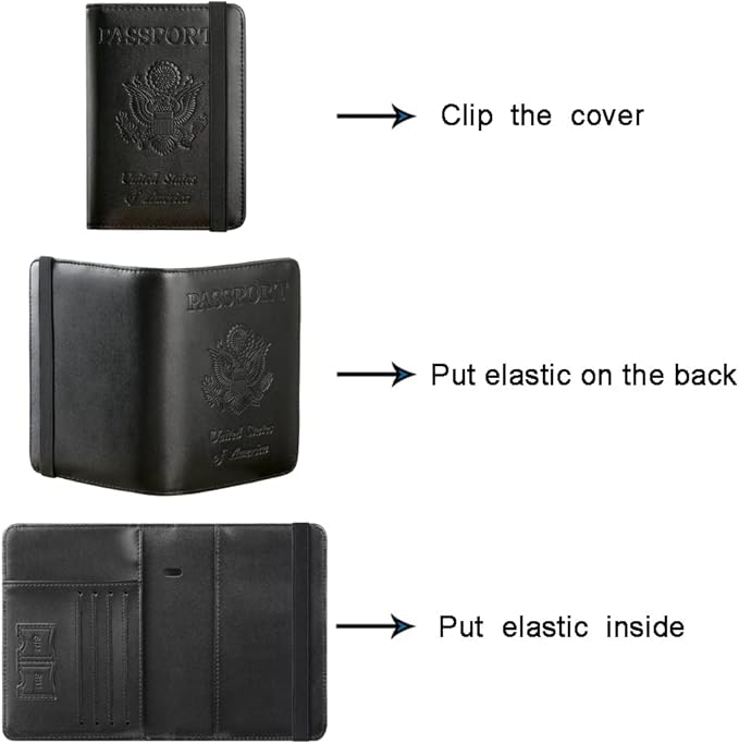 Passport Holder Cover Wallet Travel Essentials RFID Blocking Leather Card Case - Image 5