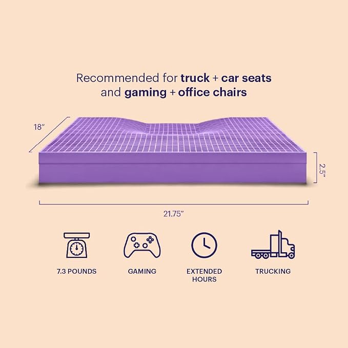 Purple Ultimate Seat Cushion | Pressure Reducing Grid Designed - Image 2