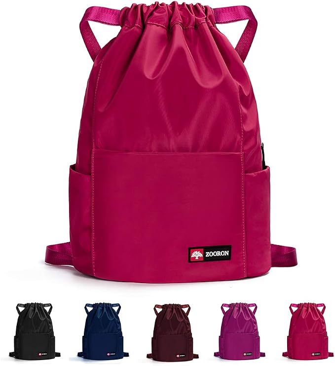 ZOORON Waterproof Drawstring Gym Backpack Bag by ZOORON