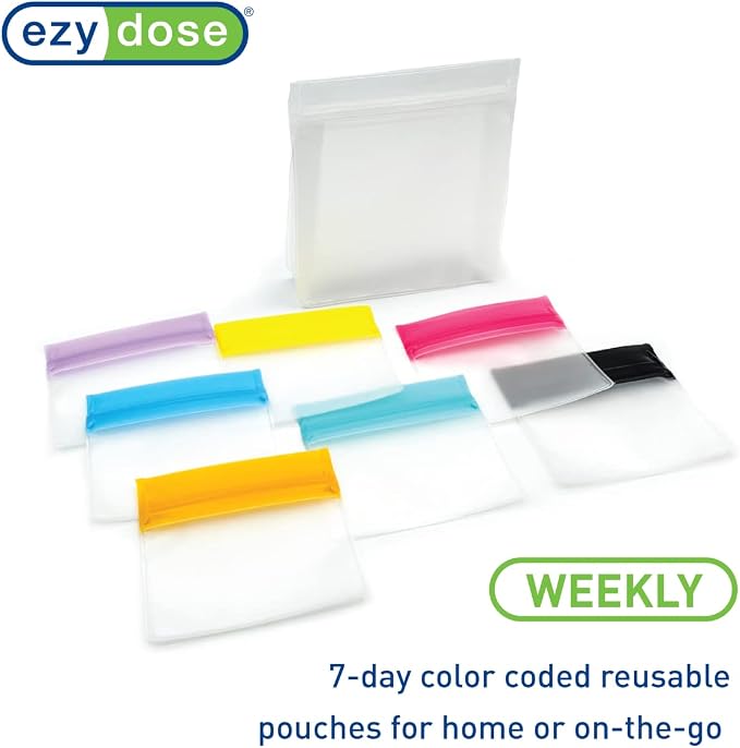 EZY DOSE Reusable 7-Day Pill Pouch Set, Durable Multi-Purpose Travel-Sized - Image 4