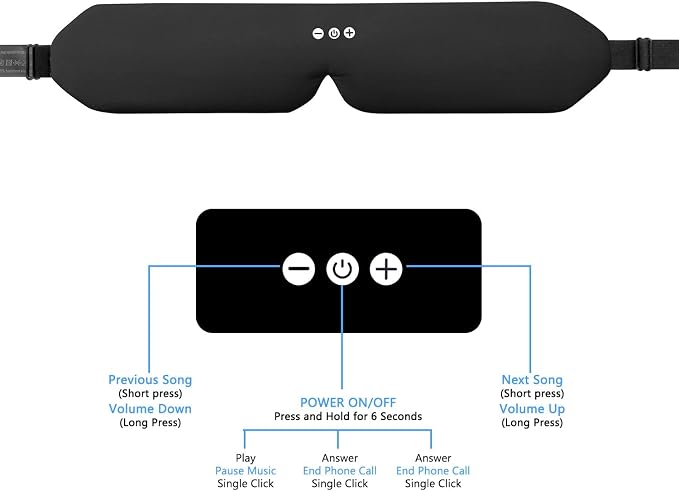 ALASKA BEAR Sleep Headphone Mask Bluetooth 5.2 HD Stereo Noise Reduction 3D Eye - Image 4