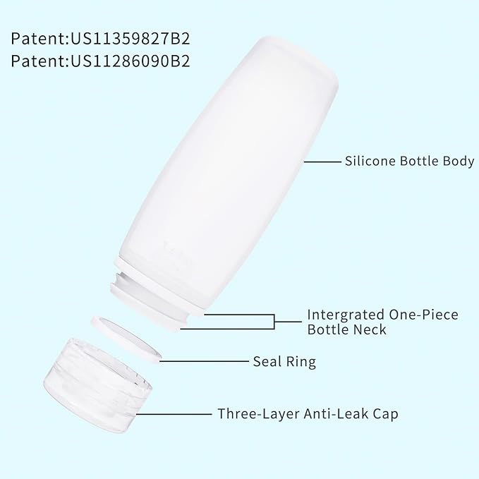Silicone Travel Bottles for Toiletries TSA Approved Travel Size Containers Set - Image 2