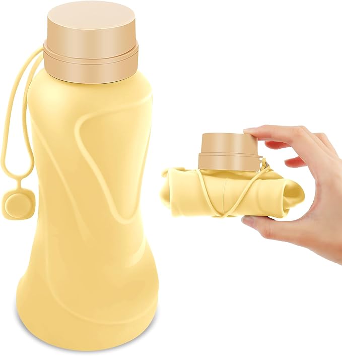 Collapsible Water Bottles, Leak Proof, Reuseable BPA Free Silicone Foldable by HighQualityBetterLife