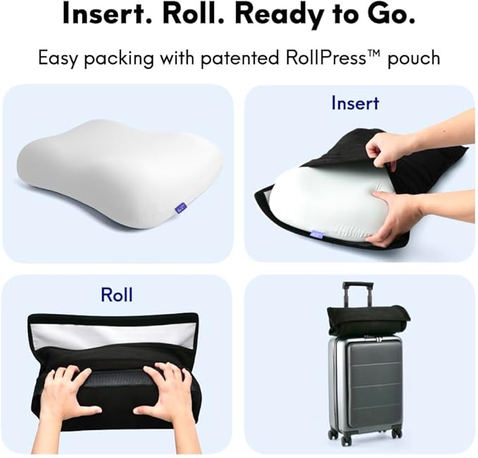 Cushion Lab Travel Deep Sleep Pillow – Compact Memory Foam Neck Pillow - Image 5