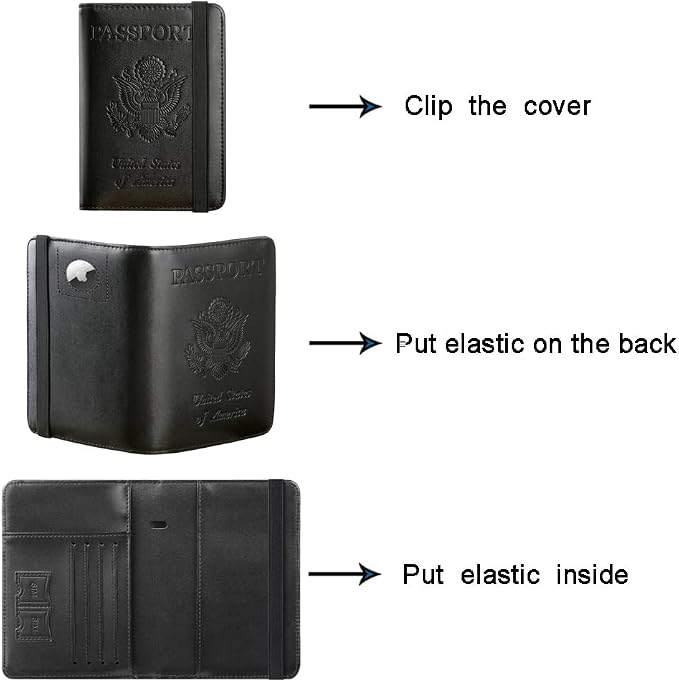 Airtag Passport Holder Cover Wallet Travel Essentials RFID Blocking Leather - Image 5