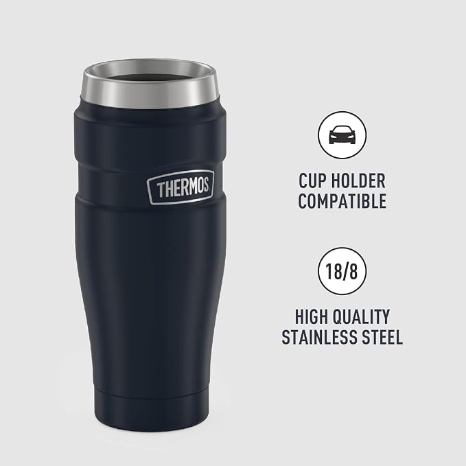 THERMOS Stainless King Travel Tumbler, 16 Ounce, Vacuum-Insulated | Midnight - Image 4