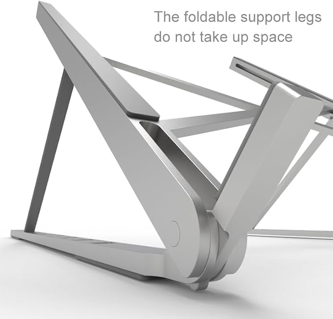 Aluminum Laptop Stand for Desk, Foldable Ventilated Cooling Notebook Stand - Image 4