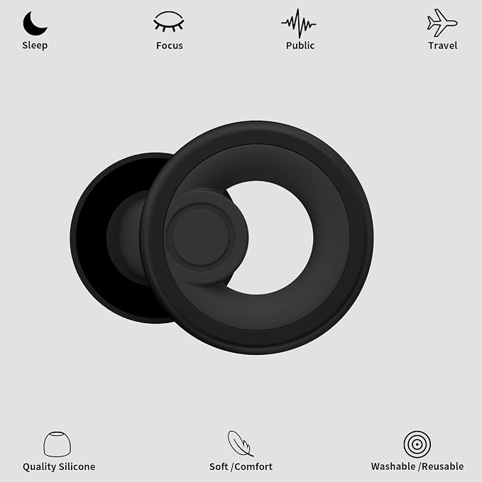 Ear Plugs for Sleeping Noise Cancelling 2 Sets, Reusable Earplugs Hearing - Image 2