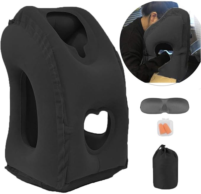 Inflatable Travel Pillow for Airplane, Neck Air Pillow for Sleeping to Avoid by Kimiandy