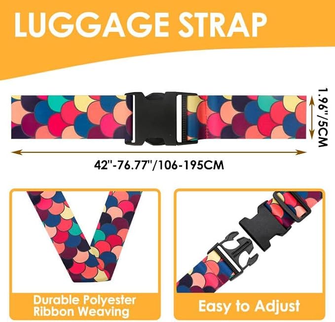 Adjustable Travel Luggage Strap Suitcase Belt Travel Bag Accessories 1.96 in W - Image 7