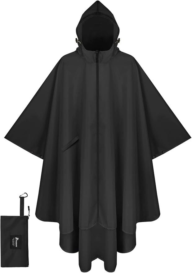 PTEROMY Hooded Rain Poncho for Adult by PTEROMY