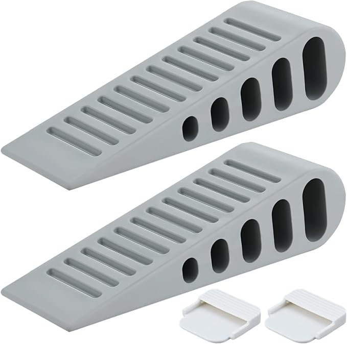 JQK Rubber Door Stopper Wedge, Wooden Floor, DSB61-GY-P2 by Homeimprovement