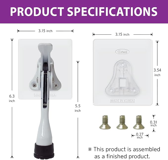 Door Stopper with Adhesive Bracket Stickers, No Drilling or Tools Needed - Image 7